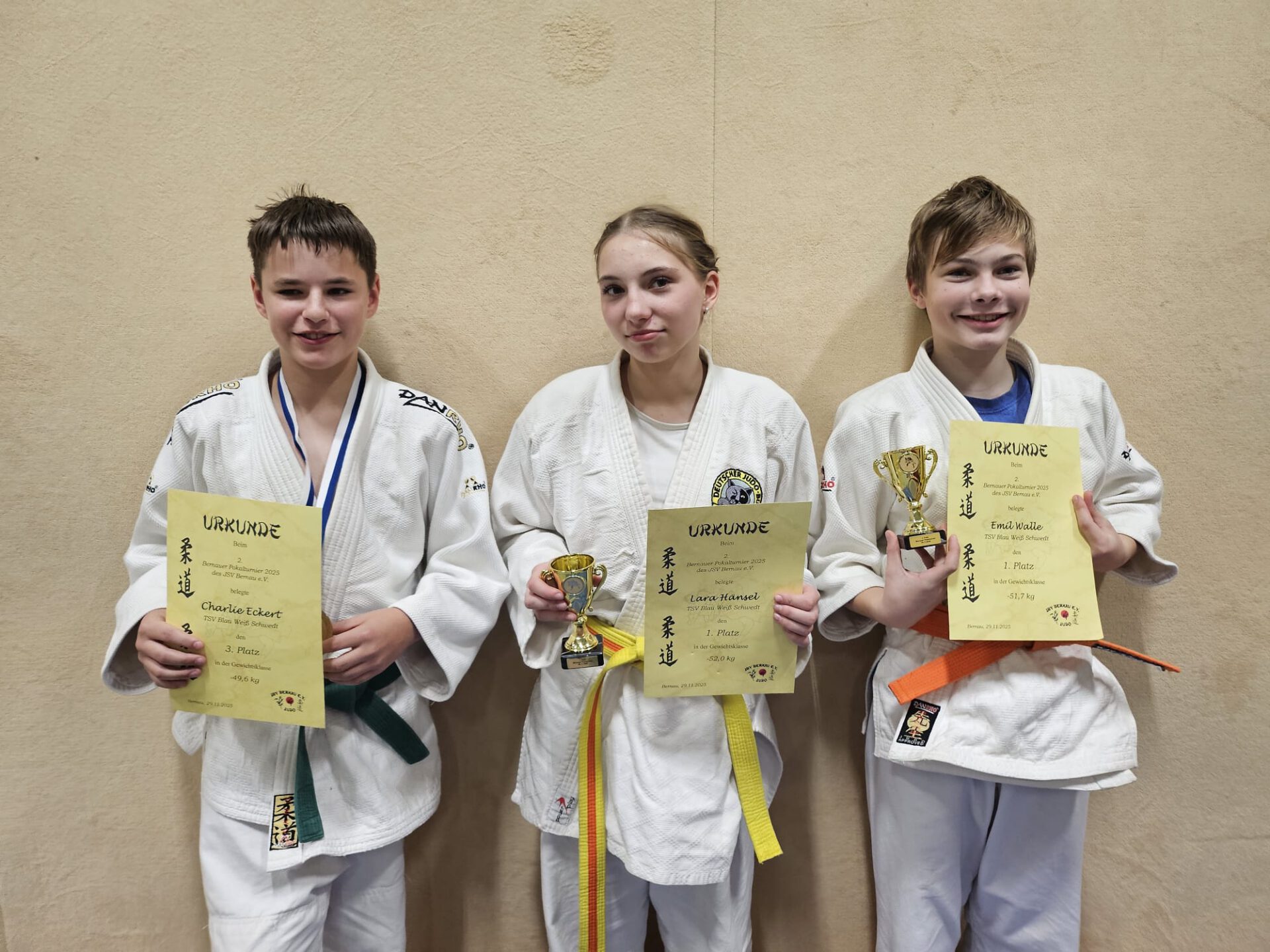 Charlie Eckkert, Lara Hänsel, Emil Walle (U15)